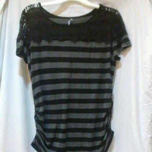 Black and Grey Maternity Shirt